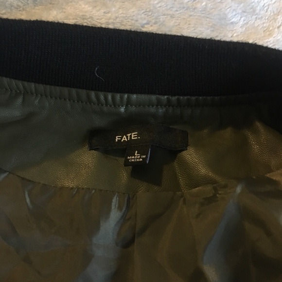 UO Fate Leather Bomber Jacket - Picture 3 of 4